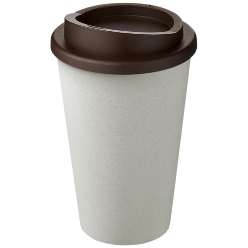 Gobelet publicitaire recyclé 350ml Americano® Blanc et Marron